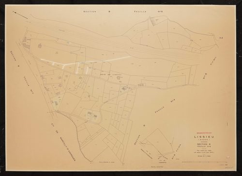 Section B feuille n°6. Plan cadastral révisé pour 1932. 3e édition à jour pour 1977.