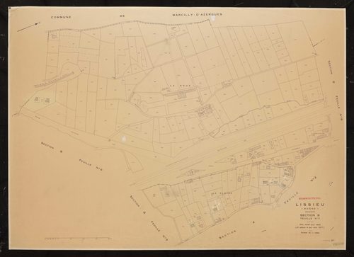 Section B feuille n°7. Plan cadastral révisé pour 1932. 3e édition à jour pour 1977.