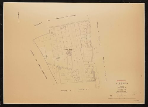 Section B feuille n°8. Plan cadastral révisé pour 1932. 3e édition à jour pour 1977.