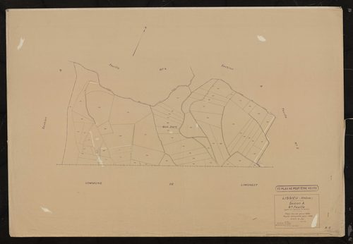 Section A 6e feuille (partie de l'ancienne deuxième feuille). Plan cadastral révisé pour 1932. Feuille renouvelée pour 1936.