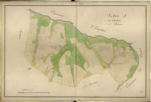 Section A dite des Colombets, feuille n°1 : section attribuée à Trèves en 1849.