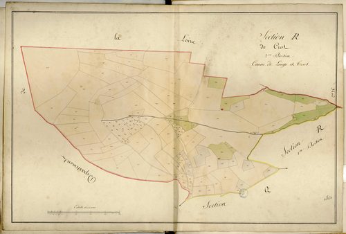 Section R dite de Crot, feuille n°2 : section attribuée à Longes en 1849.