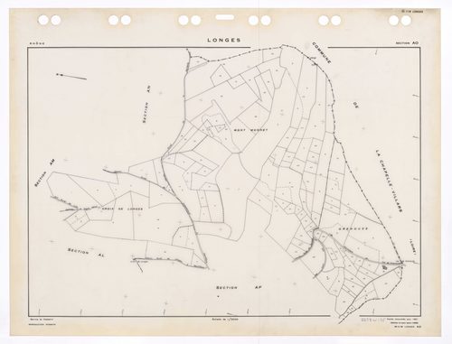 Section AO. Feuille renouvelée pour 1961. Edition à jour pour 1985.