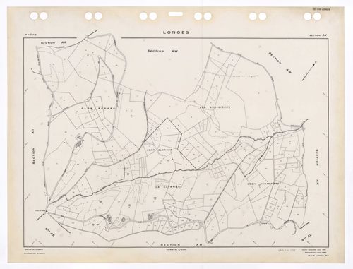 Section AV. Feuille renouvelée pour 1961. Edition à jour pour 1985.
