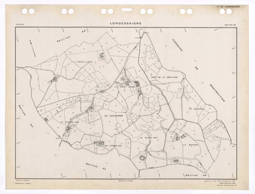 Section AI. Feuille renouvelée pour 1964. Edition à jour pour 1985.