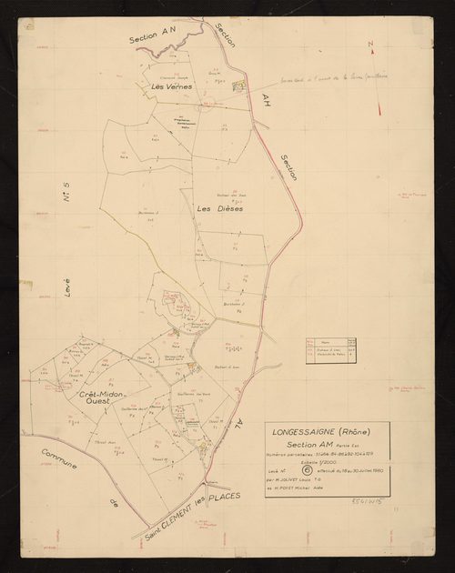 Section AM : partie Est. Levé n°6 effectué du 18 au 30 juillet 1960.