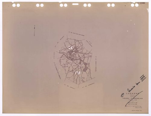 Tableau d'assemblage (TA). Cadastre révisé pour 1938. Edition à jour pour 1983. Remanié pour 1998.