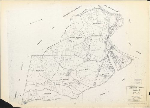 Section B feuille n°2. Plan révisé pour 1938.