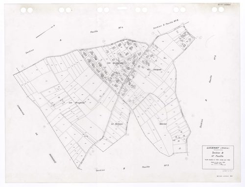 Section B 4e feuille. Feuille dressée en 1829 révisée pour 1934. Edition à jour pour 1991.