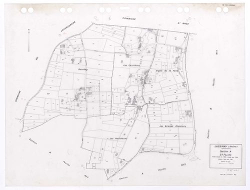 Section A 2e feuille. Feuille dressée en 1829 révisée pour 1934. Edition à jour pour 1991.