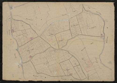 Section B 2e feuille (partie de l'ancienne 1ère feuille). Plan révisé pour 1934.