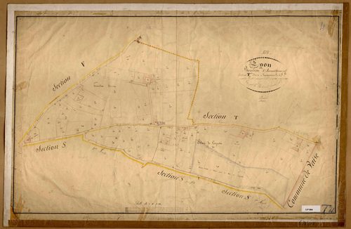 Section T dite de Champvert, feuille n°4 (parcelles 328-445).