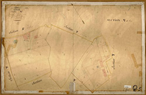 Section Q dite de Fourvière, feuille n°5 (parcelles 359-389).