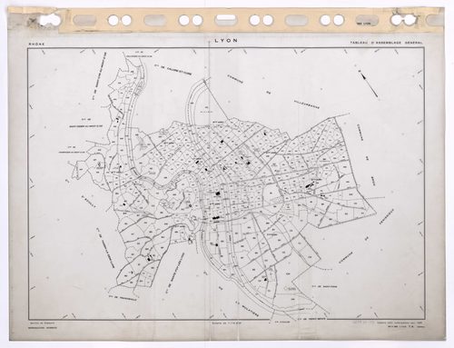 Tableau d'assemblage (TA) général. Cadastre refait numériquement pour 1986.