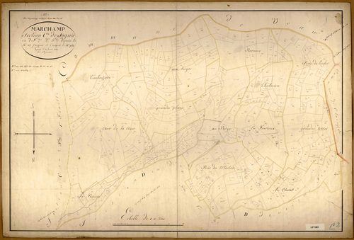 Section C dite de Sagnié, feuille n°2 (parcelles 627-944).