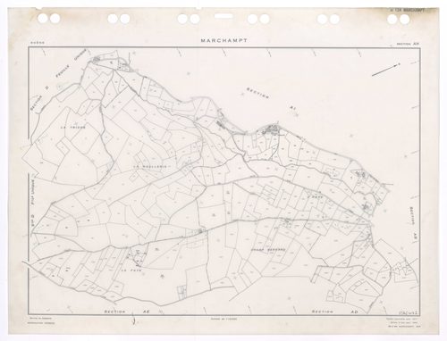 Section AH.Feuille renouvelée pour 1971. Edition à jour pour 1983.