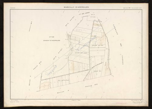 Section ZA : remembrement total. Feuille renouvellée pour 1969.