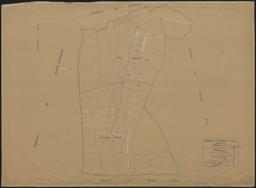 Section A (ancienne section B de Marcy et Sainte Consorce) 1ère feuille (partie de l'ancienne 1ère feuille). Plan révisé pour 1933.