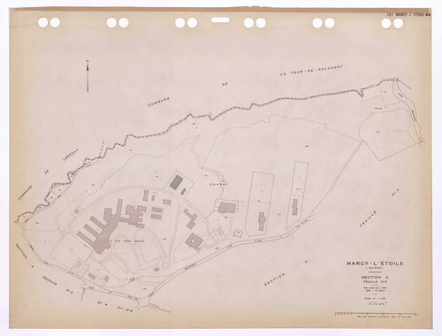Section A (ancienne section A de Marcy et Sainte Consorce) 6e feuille (partie de l'ancienne 2e feuille). Plan cadastral révisé pour 1933. 2e édition pour 1980.