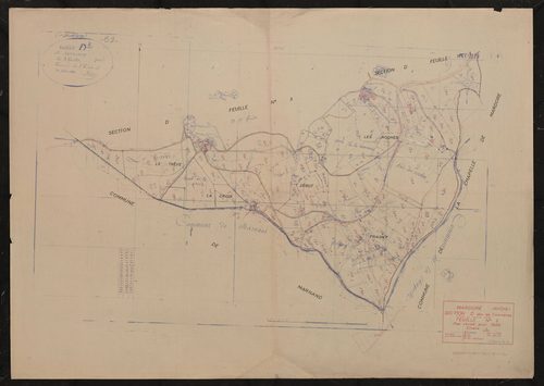 Section D dite de Courcenay (partie de l'ancienne section D) feuille n°2. Plan révisé pour 1939.