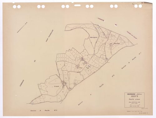 Section E feuille unique. Plan révisé pour 1939. Edition à jour pour 1985.