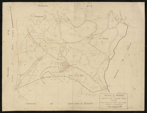 Section C feuille unique : planchette n°6. Travaux effectués du 25 juin au 25 juillet 1946.