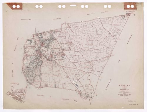 Section B feuille n°1 (partie de l'ancienne feuille n°1). Plan révisé pour 1953. Edition à jour pour 1985.