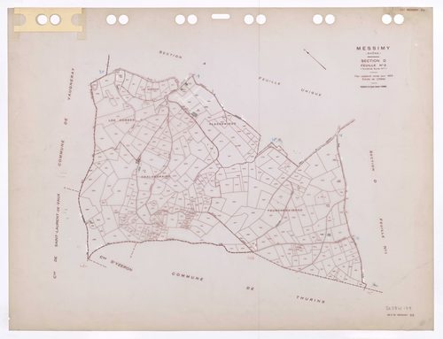 Section D feuille n°2 (ancienne feuille n°1). Plan révisé pour 1953. Edition à jour pour 1985.