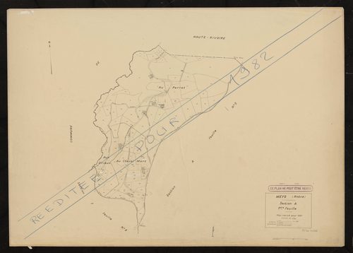 Section A 1ère feuille. Plan révisé pour 1937. Réédité pour 1982.
