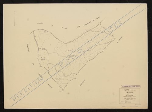 Section B 2e feuille (partie de l'ancienne 2e feuille). Plan révisé pour 1937. Réédité pour 1983.