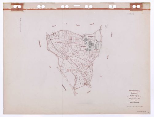 Section E feuille unique (ancienne feuille unique de la section F). Plan révisé pour 1947. Edition à jour pour 1985.