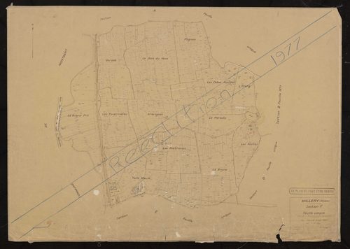 Section F feuille unique (ancienne feuille unique section E). Plan révisé pour 1947. Réédition pour 1977.