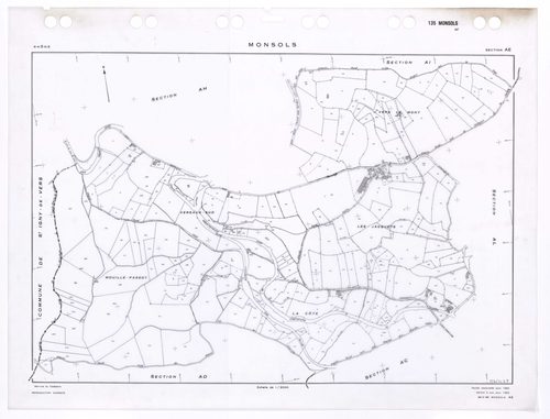 Section AE. Feuille renouvelée pour 1962. Edition à jour pour 1983.