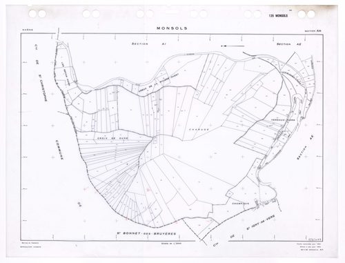 Section AH. Feuille renouvelée pour 1962. Edition à jour pour 1983.