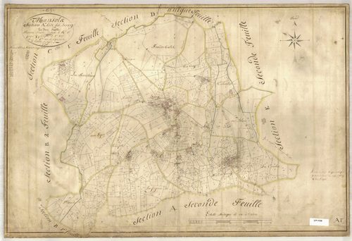 Section A dite du Bourg, feuille n°1 (parcelles 1-857).
