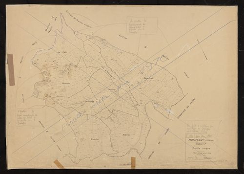 Section F feuille unique. Plan révisé pour 1938. Réédité pour 1976.