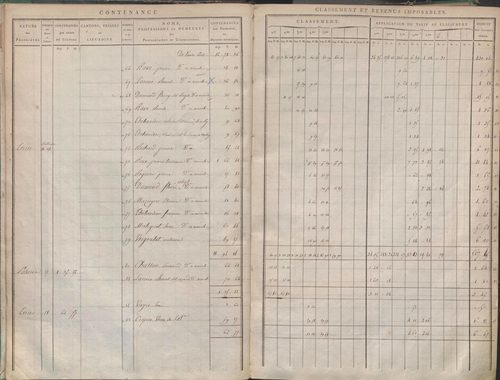 État de sections et matrice de rôle de la contribution foncière.