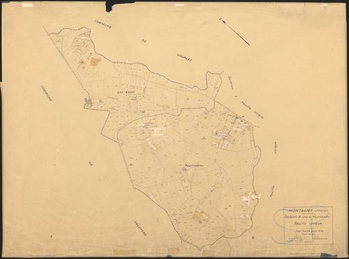 Section A dite de Tournadieu feuille unique. Plan révisé pour 1938.
