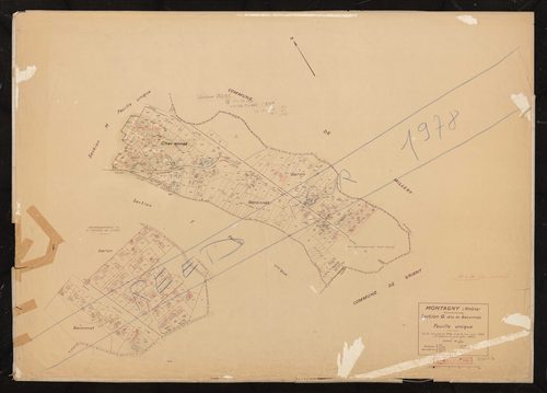 Section G dite de Baconnet feuille unique. Feuille dressée en 1808, mise à jour pour 1938. 2e édition à jour pour 1965. Réédité pour 1978.