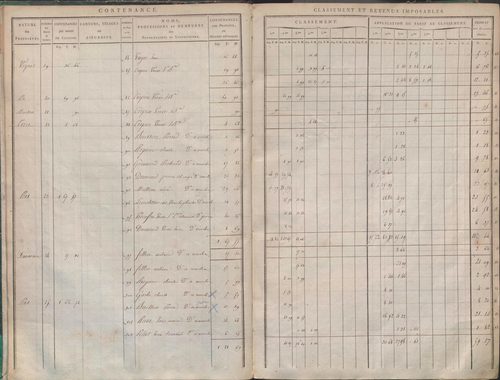 État de sections et matrice de rôle de la contribution foncière.