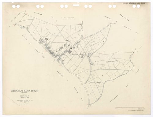Section B feuille n°1. Feuille dressée en 1830 révisée pour 1933. Edition à jour pour 1984.