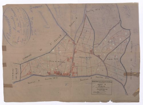 Section B 1ère feuille (partie de l'ancienne feuille unique). Plan révisé pour 1933.