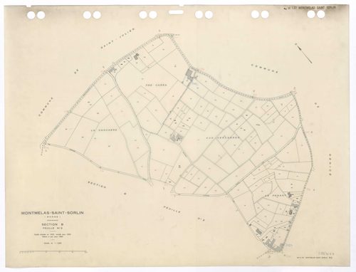 Section B feuille n°3. Feuille dressée en 1830 révisée pour 1933. Edition à jour pour 1984.
