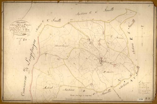 Section B dite de Saint-Martin, feuille n°2 (parcelles 309-537).