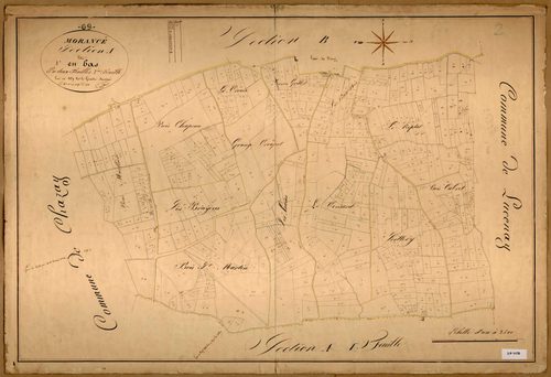 Section A dite d'En-Bas, feuille n°2 (parcelles 347-874).