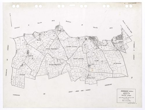 Section D feuille unique. Feuille dressée en 1829 révisée pour 1936. Edition à jour pour 1991.