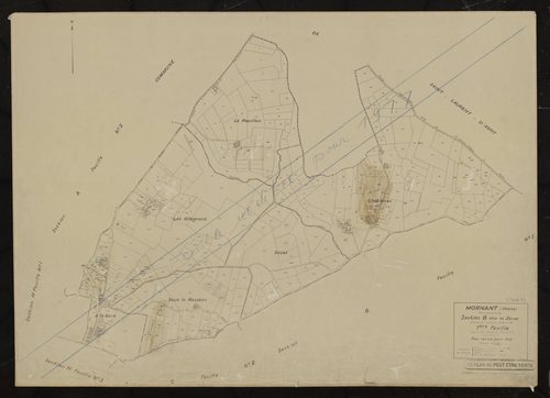 Section B dite de Sevas (partie de l'ancienne section B) 1ère feuille (partie de l'ancienne 1ère feuille). Plan révisé pour 1942. Feuille rééditée pour 1977.