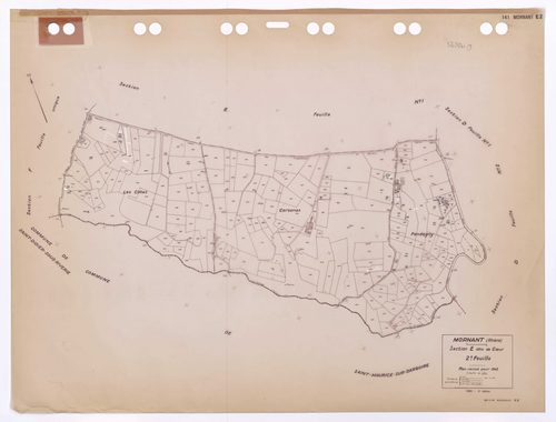 Section E dite de Cœur feuille n°2. Plan révisé pour 1942. 2e édition à jour pour 1980.