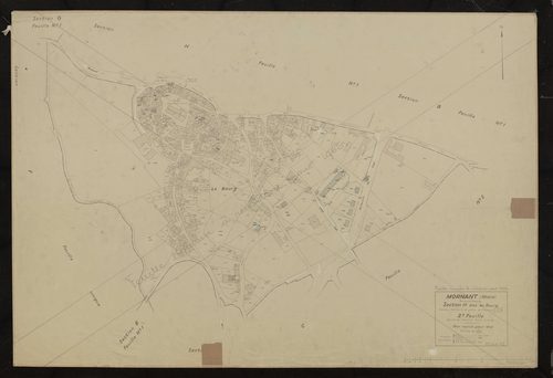 Section H dite du Bourg (ancienne section H et partie de l'ancienne sections A, B et G) 2e feuille (partie de l'ancienne feuille unique). Plan révisé pour 1942. Feuille rééditée pour 1966.