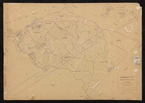 Section C dite des Vignes 2e feuille. Feuille dressée en 1812, plan révisé pour 1942, mise à jour pour 1966. 2e édition à jour pour 1966. Feuille rééditée pour 1977.